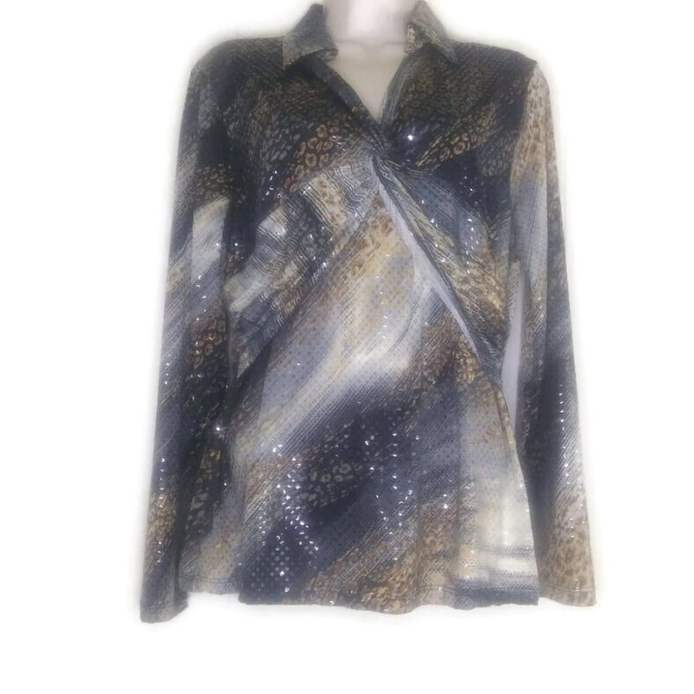 Vintage 90's Reba Sequined Twist Front Blouse